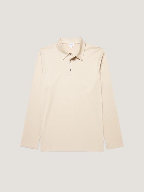 Sunspel Long Sleeve Classic Jersey Polo Shirt