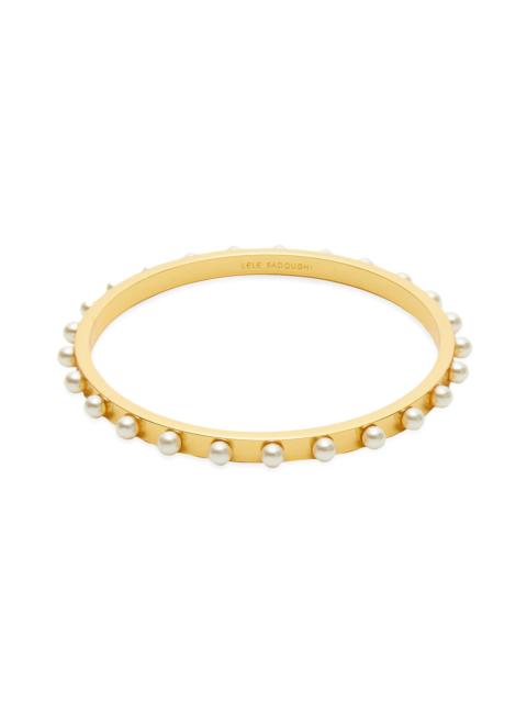 LELE SADOUGHI Women's Track 14K Gold-Plated & Acrylic Pearl Bangle - Pearl
