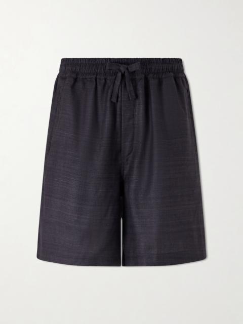 SAMAN AMEL Straight-Leg Silk Shorts