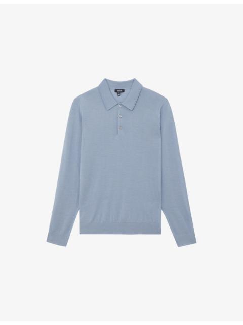 REISS Trafford Half-Button Merino-Wool Polo
