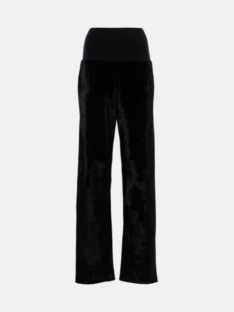 Velvet straight pants