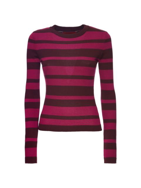 fine-knit striped jumper
