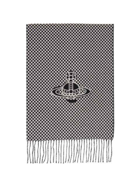 Vivienne Westwood Black & Gray Checkmate Scarf