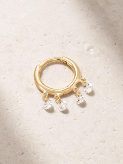 PERSÉE Bohème 18-karat gold diamond single hoop earring Gold