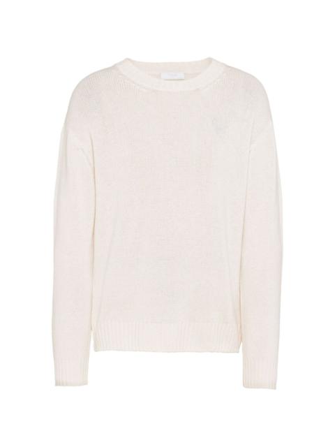 logo-embroidered cashmere jumper