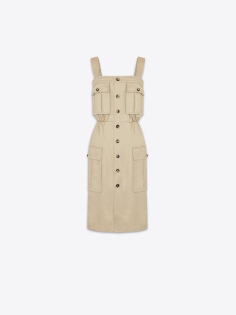 SAINT LAURENT saharienne dress in cotton gabardine