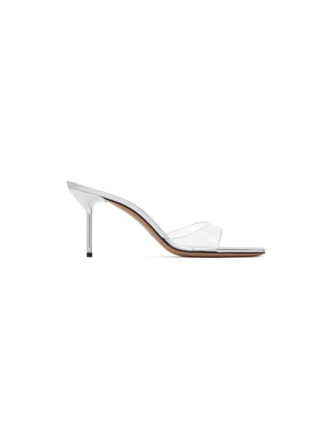 PARIS TEXAS Silver Lidia Mule 70 Heeled Sandals