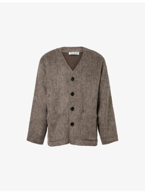 Our Legacy V-Neck Patch-Pocket Wool-Alpaca Blend Cardigan