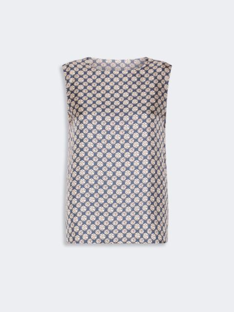 'S Max Mara TIMETOP Printed silk top - NAVY