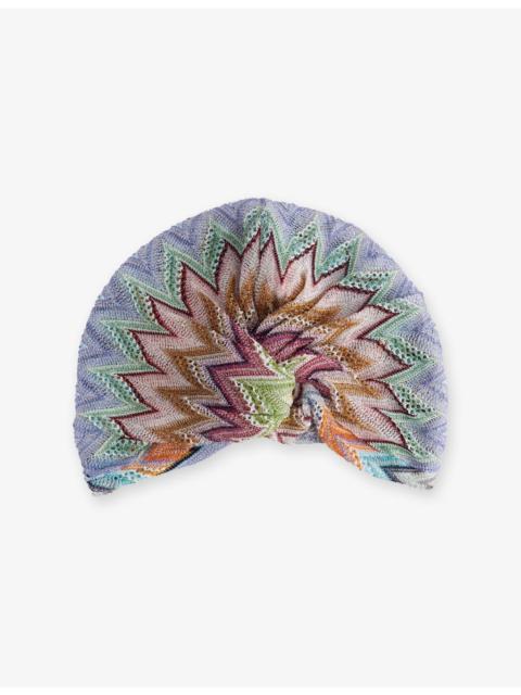 Missoni Chevron Metallic-Knit Turban