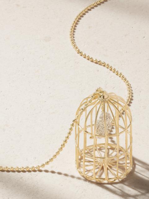 SYDNEY EVAN Caged Albert 14-karat Gold Diamond Necklace