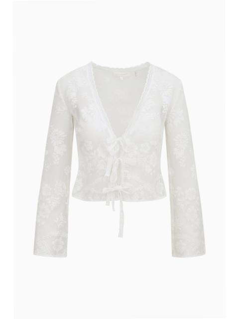 LoveShackFancy Stacellea Sheer Lace Top
