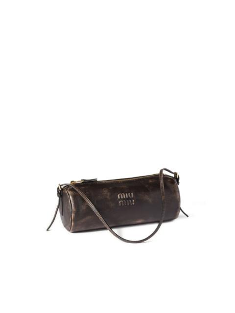 Miu Miu embossed-logo cylinder shoulder bag