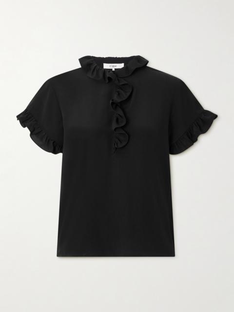Chloé Ruffled Silk Crepe De Chine Blouse