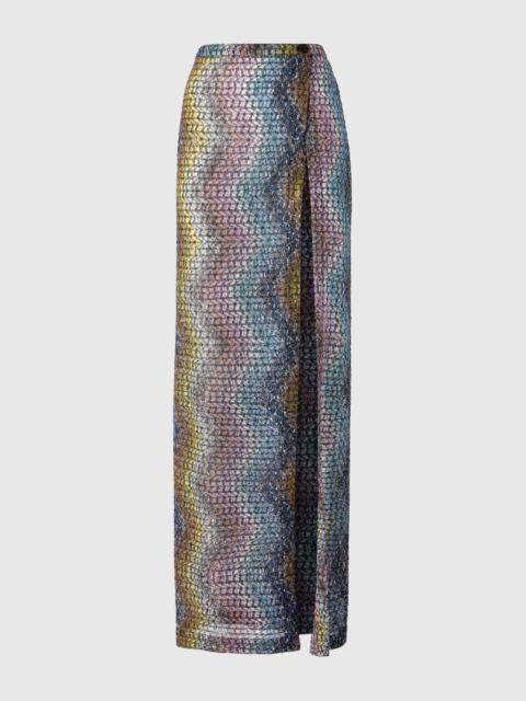 Missoni Long skirt in viscose lamé with zig zag motif