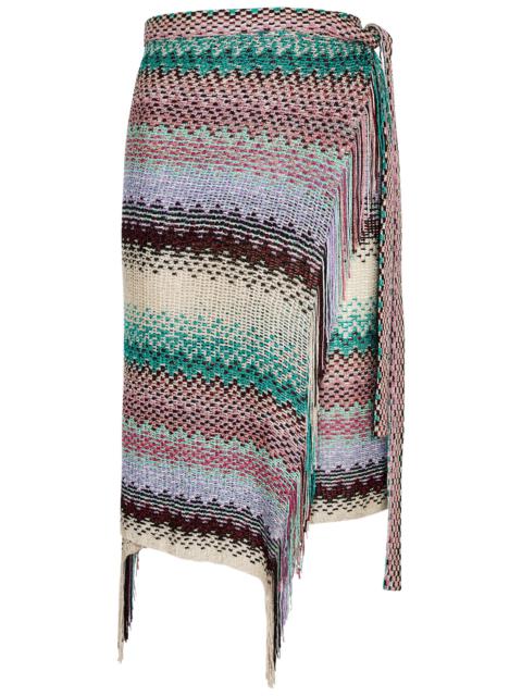 Metallic open-knit sarong