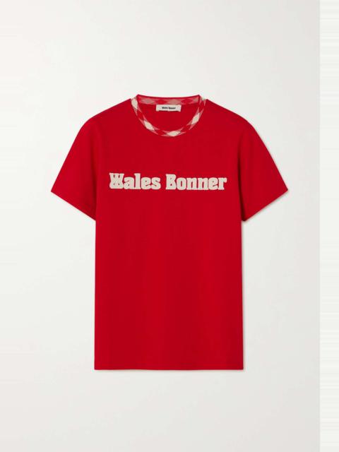 WALES BONNER Original jacquard-trimmed appliquéd printed organic cotton-jersey T-shirt