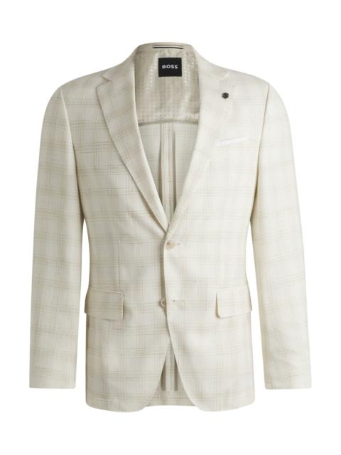 BOSS SLIM-FIT SUIT JACKET IN A CHECKED WOOL BLEND