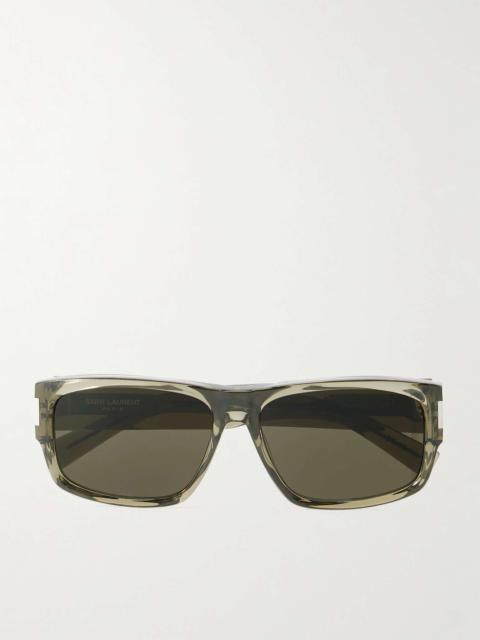 New Wave Rectangular-Frame Acetate Sunglasses