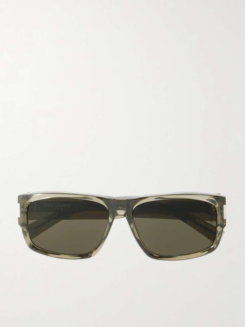 SAINT LAURENT New Wave Rectangular-Frame Acetate Sunglasses
