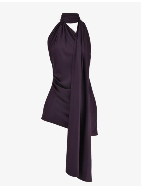 House of CB Aida asymmetric satin mini dress