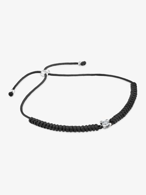 TOUS Platinum Bracelet with lab-grown diamond and black nylon TOUS Shine LGD