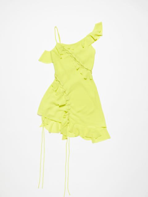 Ruffle strap dress - Acid yellow