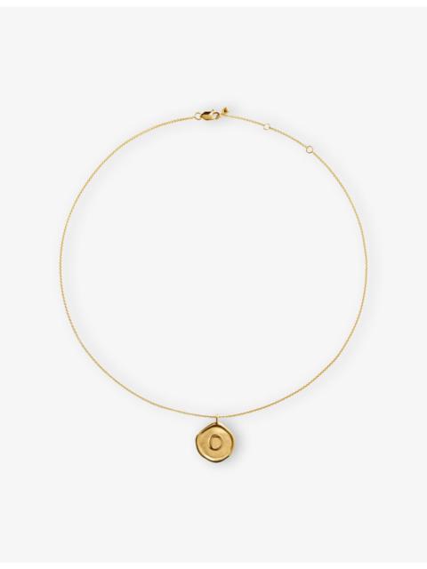 MONICA VINADER Initial O Stamp 18ct Yellow Gold-Vermeil Chain Necklace