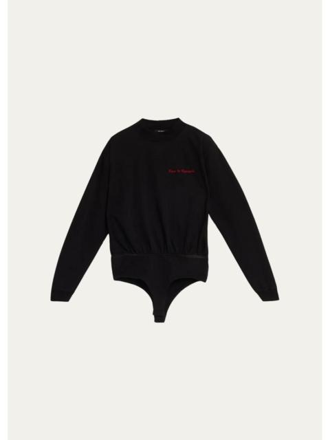 WILLY CHAVARRIA Casa De Chavarri Mock-Neck Sweatshirt Bodysuit