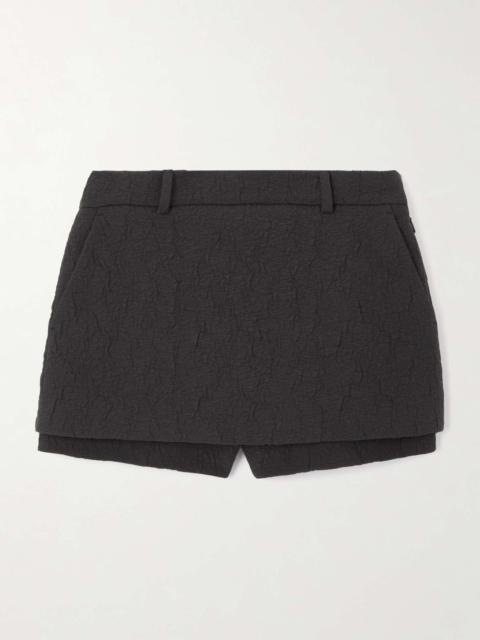 Layered cloqué mini skirt