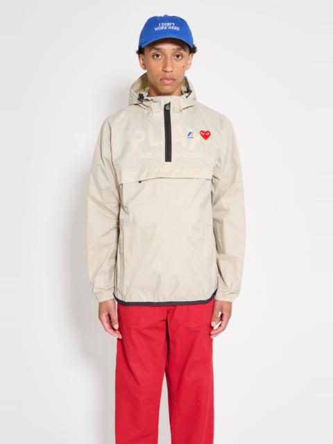 COMME DES GARÇONS PLAY X K-WAY LEON HALF ZIP JACKET BEIGE