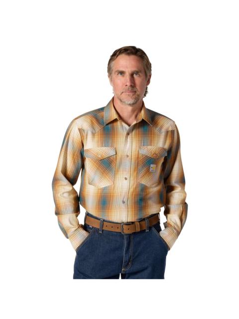 Carhartt Flame Resistant Montana Relaxed Fit Midweight Twill Snap Front Plaid Shirt