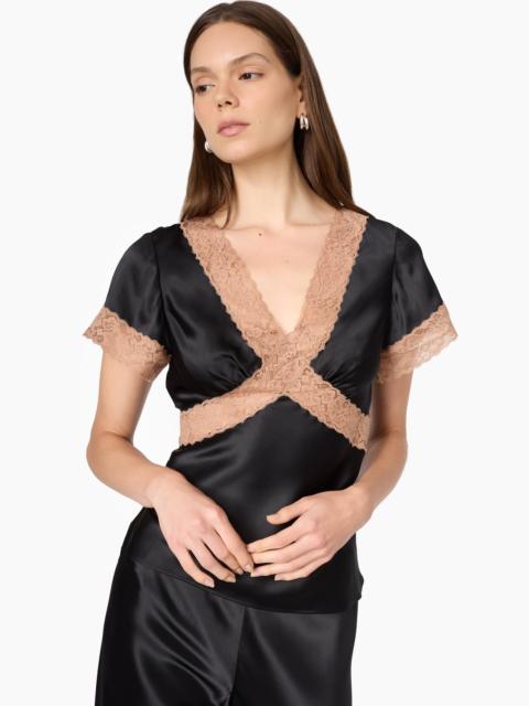 CAMI NYC ROMOLA SILK TOP BLACK