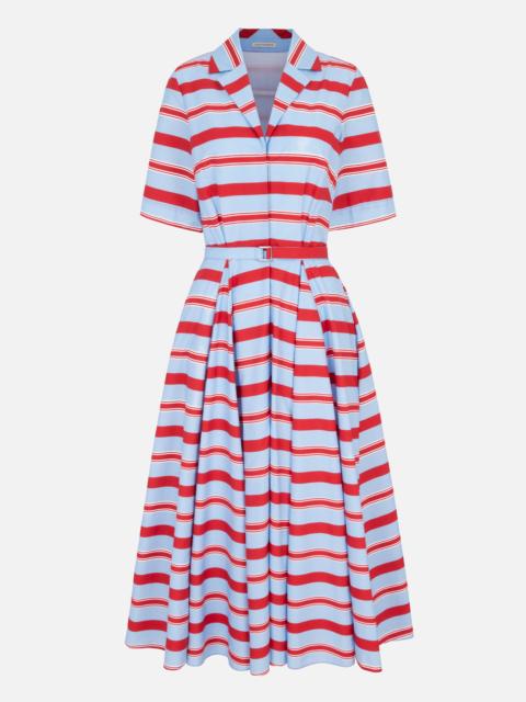 EMILIA WICKSTEAD Mella Dress in Blue & Red Striped Cotton Popclan