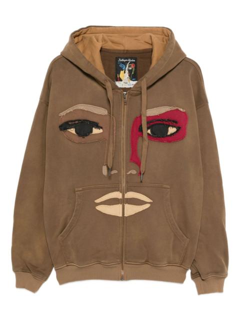 KidSuper face-appliqué zip-up hoodie
