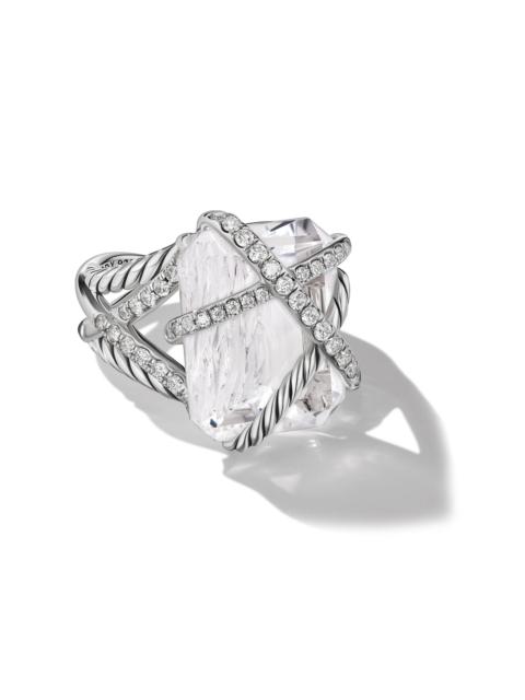 DAVID YURMAN Women's Crystal Cable Wrap Ring in Sterling Silver - Crystal
