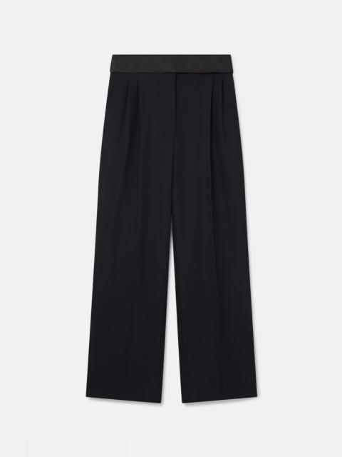 Stella McCartney Festive Cummerbund Wool Wide-Leg Pants