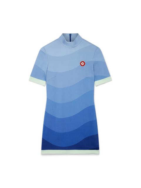 CASABLANCA Blue Gradient Wave Dress