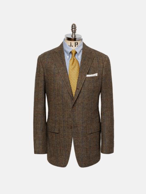 MADE-IN-USA TAN HERRINGBONE CHEVIOT TWEED SPORT COAT