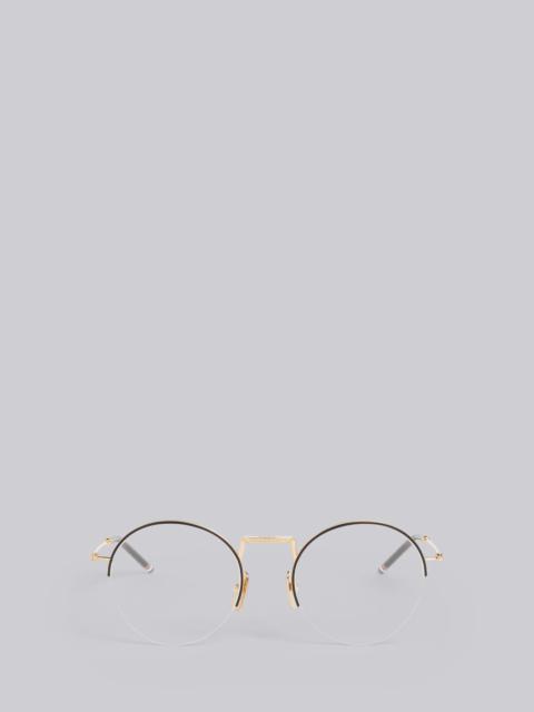 Thom Browne TB118 - White Gold Hingless Round Glasses