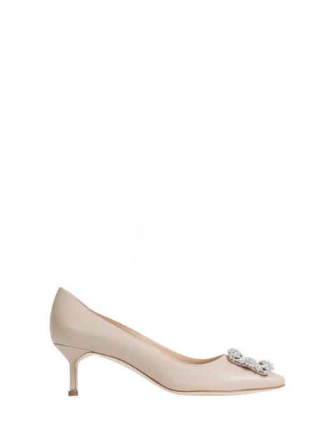 Manolo Blahnik Hangisi 50 Satin Jewel Buckle Pumps