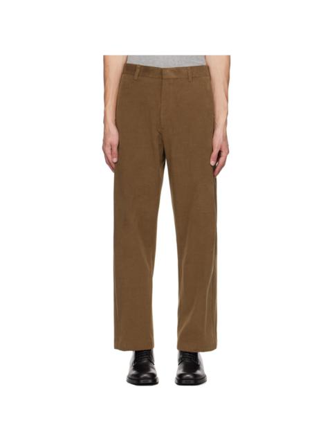 SOLID HOMME Brown Pleated Trousers
