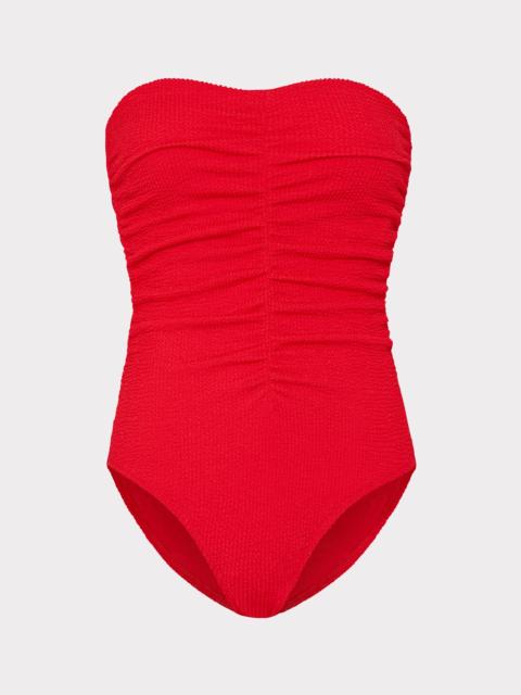 MILLY Textured Ruched One Piece