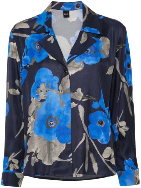 BOSS floral-print shirt