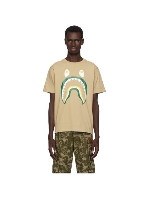 A BATHING APE® Beige Colors Shark Ponr T-shirt