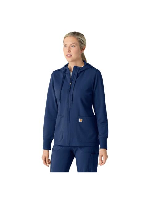 Carhartt Women's Full Zip Waffle Scrub Hoodie
