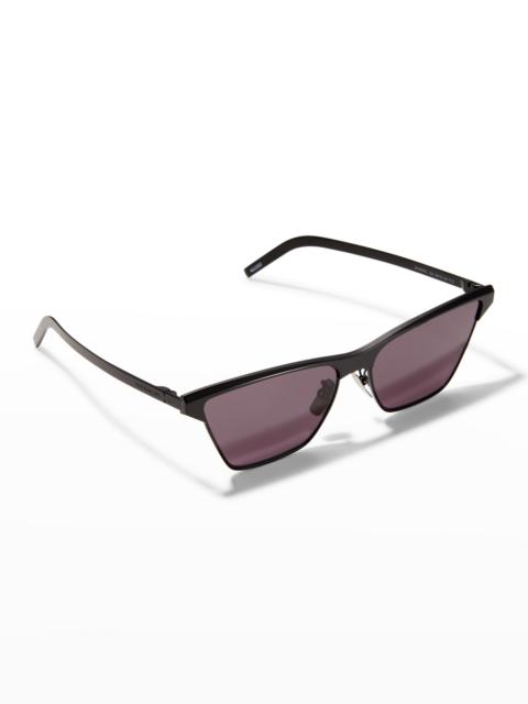 Men's Metal Engraved Logo Rectangle Sunglasses