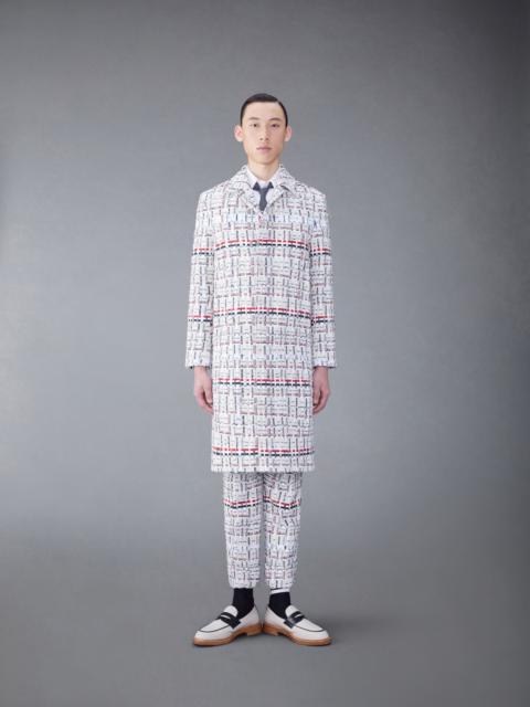 Thom Browne Deconstructed Tweed Relaxed Bal Collar Overcoat