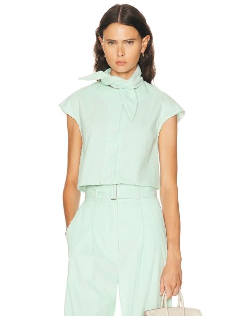 MATTHEW BRUCH Tie Neck Button Up Shirt