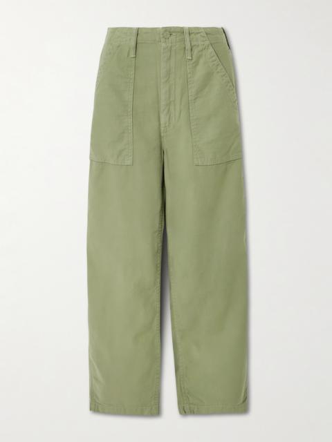 MOTHER The Fangirl Fatigue Flood Cotton-canvas Barrel-leg Pants